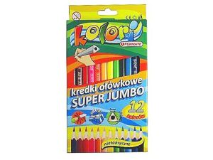KREDKI KOLORI PREMIUM TRÓJKĄTNE JUMBO 12 KOLORÓW