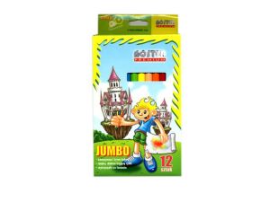 KREDKI NOSTER PREMIUM OŁÓWKOWE 12 KOLORÓW JUMBO 