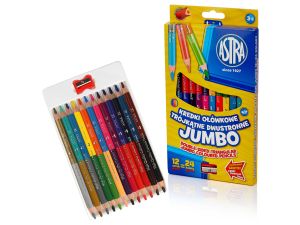 KREDKI OŁÓWKOWE JUMBO ASTRA 12 SZTUK=24 KOL ASTRA