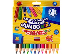 KREDKI OŁÓWKOWE JUMBO TRÓJKĄTNE MINI 12 KOL.ASTRA