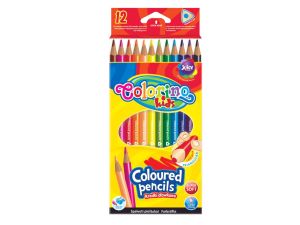 KREDKI OŁÓWKOWE TRÓJKĄTNE 12 KOLORÓW COLORINO