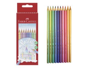 KREDKI OŁÓWKOWE ZAMEK 10 KOL. PASTEL FABER CASTELL