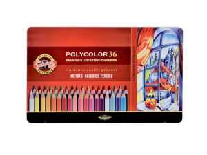 KREDKI POLYCOLOR 3825 36 KOLORÓW METAL BOX