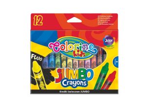 KREDKI ŚWIECOWE JUMBO 12 KOLORÓW COLORINO