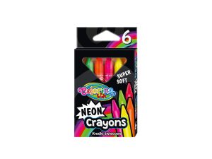 KREDKI ŚWIECOWE NEONOWE 6 KOL. TRÓJĄTNE COLORINO 