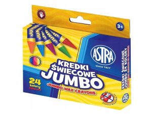 KREDKI ŚWIECOWE WOSKOWE 24 KOLORY JUMBO ASTRA