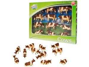 KROWY BRĄZOWO-BIAŁE 12SZT 1:32 1000 HIPO