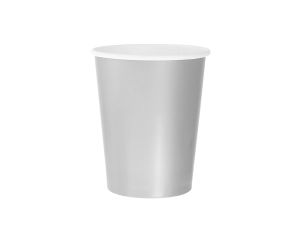 KUBECZKI PAP JEDNOKOL SREBNE 270ML 14SZT