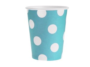 KUBECZKI PAPIEROWE GROSZKI BŁĘKITNE 270ML 6SZT.