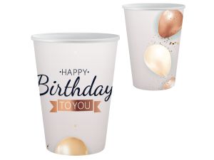 KUBECZKI PAPIEROWE HAPPY BIRTHDAY 250ML 6SZT BB HI
