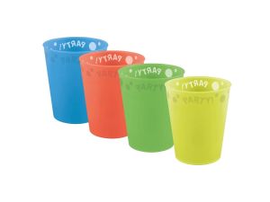 KUBEK WIELOKROTNEGO UŻYTKU 4 KOLORY 250ML A'4 