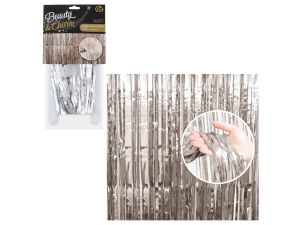 KURTYNA DEKORACYJNA B&C SREBRNA 90X240CM