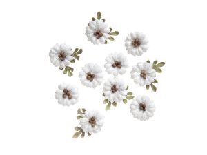 KWIATY PAPIER SHABBY CHIC 2CM 10SZT BIAŁE DALPRINT