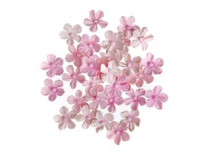 KWIATY PAPIER Z PEREŁKĄ 2CM 32SZT RÓŻOWE DALPRINT