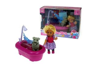 LALKA 10CM Z PIESKIEM W WANNIE 14CM K899-16