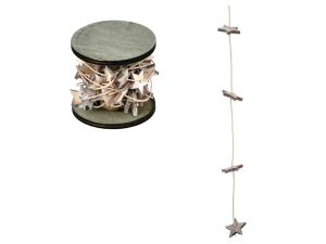 ŁAŃCUCH GWIAZDKI DREWNIANE 3CM 48SZT 8885678 MFP