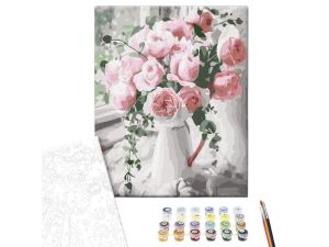 MALOWANIE PO NR BRUSHM 40X50CM BUKIET DELIKAT. RÓŻ