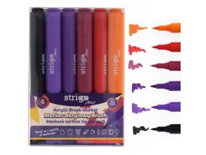 MARKER AKRYLOWY ZESTAW BRUSH 6 KOL SSC434 STRIGO