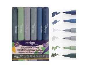 MARKER AKRYLOWY ZESTAW BRUSH 6 KOL SSC435 STRIGO 
