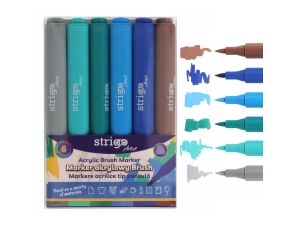 MARKER AKRYLOWY ZESTAW BRUSH 6 KOL SSC436 STRIGO