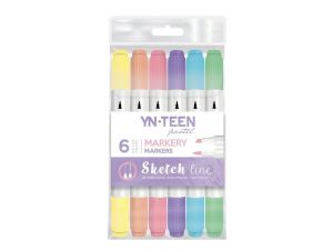 MARKER DWUSTRONNY SKETCH LINE PASTEL 6 KOL INT