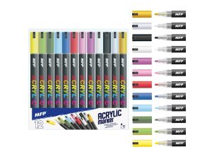 MARKERY PISAKI AKRYLOWE 4mm 12 SZTUK MFP
