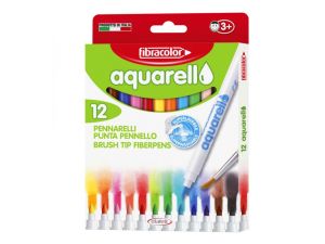 MAZAKI AQUARELLO WODNE 12 KOL FIBRACOLOR