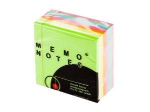 MEMO NOTES KOSTKA TĘCZOWA 75X75 400 KARTEK NSKT