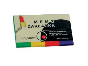 MEMO ZAKŁADKA TRANSPAR. 4X20X50 40 KART.NSP20/50/T