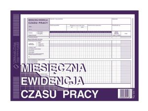 MIESIĘCZNA EWIDENCJA CZASU PRACY 526-1