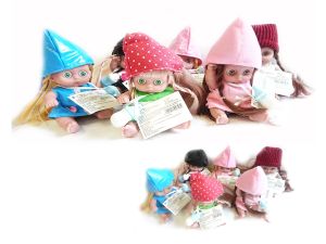 MINI LALECZKI  Z DŹWIĘKIEM 13 CM  W CZAPECZKACH 