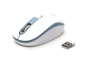 MYSZKA BEZPRZEWODOWA OMEGA WIRELESS 1000/1200/1600 DPI 2,4 GHZ WHITE-BLUE