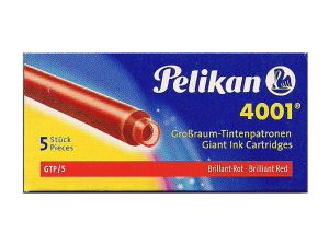NABOJE PELIKAN GTP/5 CZERWONE WKŁADY DO PIÓR ATRAM