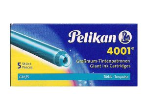 NABOJE PELIKAN GTP/5 TURKUSOWE WKŁADY DO PIÓR ATRA
