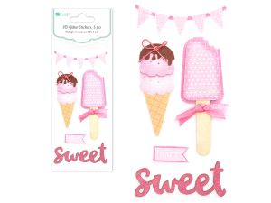 NAKLEJKI BROKATOWE 3D SWEET BABY 5SZT