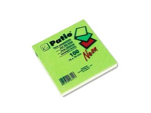 NOTES NEON SAMOPRZYLEPNY 75X75MM ZIELONY