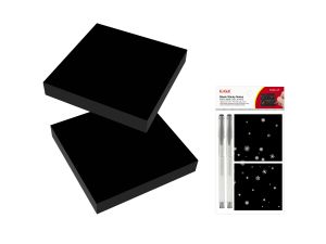NOTES SAMOPRZYLEPNY EAGLE 75X75 CZARNY + DŁUGOPIS