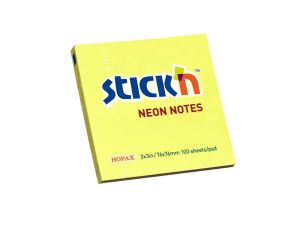NOTES SAMOPRZYLEPNY STICKN 76X76 ŻÓŁTY NEON 21133