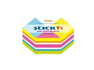 NOTES SZEŚCIOKĄT 61X70MM MIX 5KOL NEON BIAŁY 