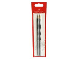 OŁÓWEK GRIP 2001 HB SREBRNY 2 SZTUKI FABER CASTELL