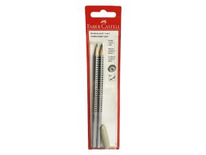 OŁÓWEK GRIP HB 2 SZT+GUMKA NAKŁADKA FABER-CASTELL