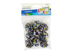 OZDOBA DEK. POMPON Z WEŁNY W CĘTKI 4CM 9SZT