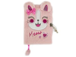 PAMIĘTNIK Z KŁÓDKĄ 3D WŁOCHACZ A5 96K HAPPY CAT