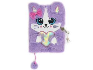 PAMIĘTNIK Z KŁÓDKĄ 3D WŁOCHACZ A5 96K LOVELY CAT