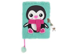 PAMIĘTNIK Z KŁÓDKĄ 3D WŁOCHACZ A5 96K PENGUIN