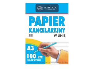 PAPIER KANCELARYJNY A-3=(100 ARK.) LINIE INTERDRUK