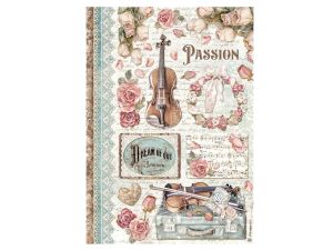PAPIER RYŻOWY A4 STAMPERIA NEW STYLE PASSION MUZYK