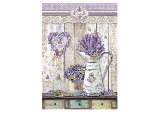 PAPIER RYŻOWY A4 STAMPERIA PROVENCE LAWENDOWY DZBA