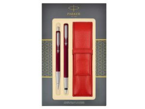 PARKER VECTOR  PIÓRO + DŁUGOPIS + ETUI CZERWONY