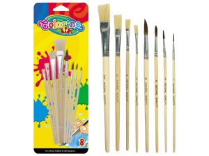 PĘDZELKI SZKOLNE 8 SZTUK COLORINO